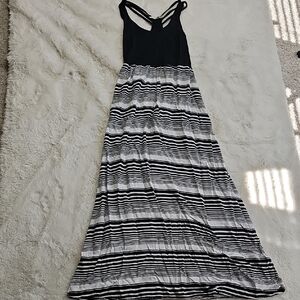 Mudd Black and White Striped Maxi Dress